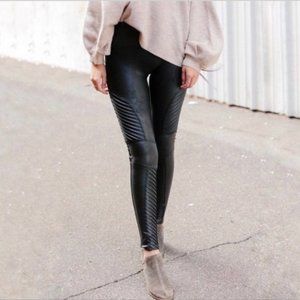 Medium M Spanx Faux Leather Black Moto leggings